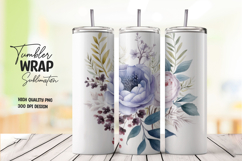 Blue Flower Tumbler Wrap Product Image 1