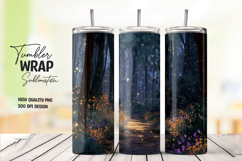 Magical Forest Light Tumbler Wrap Sublimation PNG Product Image 1