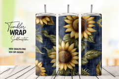 Sunflower on Denim Rustic Farmhouse Tumbler Product Image 1
