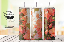 Autumn Orange Floral Leaves Tumbler Wrap Product Image 1