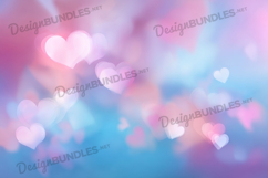 Blue Pink Heart Glow Digital Background Product Image 1