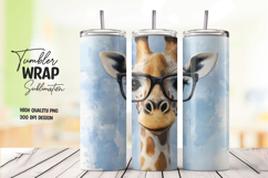 Funny Giraffe Cartoon Tumbler Wrap PNG Product Image 1