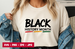 Black History Month Brush Typography With Afro Stripes Product Image 1