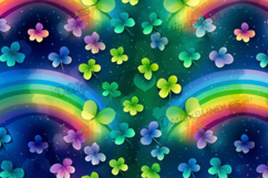 St Patricks Day Cloud Pattern, Saint Patrick Digital Papar Product Image 1