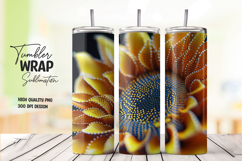 Abstract Sunflower tumbler wrap png Product Image 1