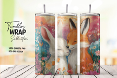 Bright Bunny with Colorful Flowers 20oz Tumbler Wrap Product Image 1