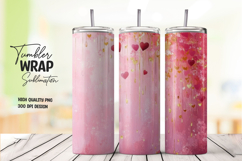 Pink Floral Design Tumbler Wrap PNG Product Image 1