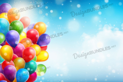 Party balloons flat lay background Product Image 1