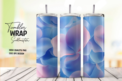 Blue Pink Petal Abstract Tumbler Wrap Product Image 1