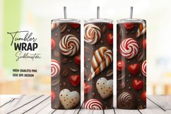 Heart choclate tumbler wrap sublimation Product Image 1