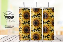 Sunflower pattern tumbler wrap sublimation png Product Image 1