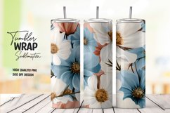 Flower pattern tumbler wrap sublimation png Product Image 1