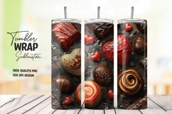 Heart choclate tumbler wrap sublimation Product Image 1