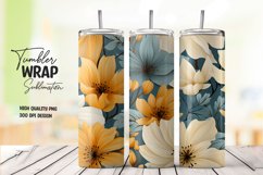 Flower pattern tumbler wrap sublimation png Product Image 1