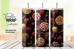 Heart choclate tumbler wrap sublimation Product Image 1