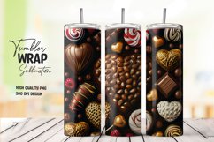 Heart choclate tumbler wrap sublimation Product Image 1