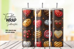 Heart choclate tumbler wrap sublimation Product Image 1