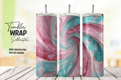 Pink Teal Swirl Tumbler Wrap Product Image 1