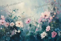Soft Blue Garden Flower Background Product Image 1