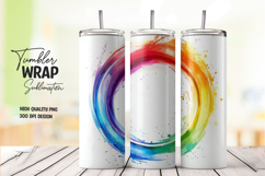 Clean Rainbow Circle Brush Tumbler Wrap PNG Product Image 1