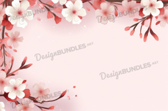 Watercolor pink flower background Product Image 1