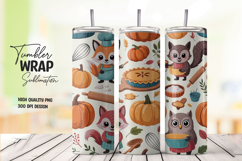 Pumpkin Owl Cute Tumbler Wrap Product Image 1