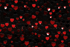 Red Falling Heart Rain Pattern Background Digital Paper Product Image 1