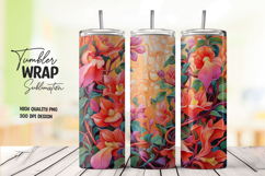 Colorful Floral Fantasy Tumbler Wrap Product Image 1