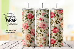 Pink Purple Floral Petal Tumbler PNG Product Image 1