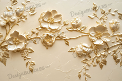 Luxurious Golden Rose Mural Floral Art Background Product Image 1