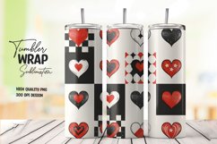 Heart semaless pattern tumbler wrap sublimation Product Image 1