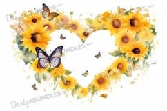 Watercolor butterfly heart, Butterfly shaped digital paper Product Image 1