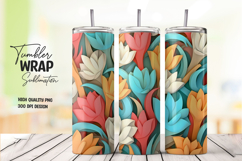 3D Teal Coral Tumbler Wrap Product Image 1