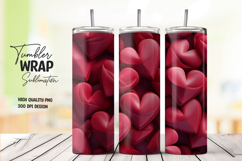 Deep Red Heart Tumbler Wrap Product Image 1