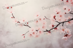 Sakura Blossom Beige Background Product Image 1