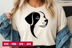 Cute Dog Side View Silhouette Art SVG PNG Product Image 1