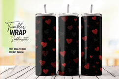 Red Glitter Heart Tumbler Wrap png Product Image 1