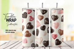 3D Heart pattern tumbler wrap sublimation png Product Image 1