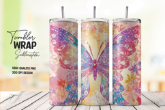Mermaid Glitter Shell Tumbler Wrap PNG Product Image 1