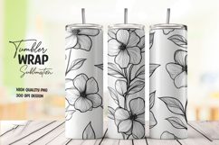 Clean White Floral Tumbler Wrap Product Image 1