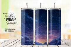 Midnight Star Sky 20oz Tumbler Wrap Sublimation PNG Product Image 1