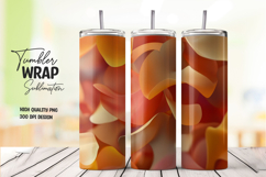Orange Abstract Flow Tumbler Wrap Product Image 1