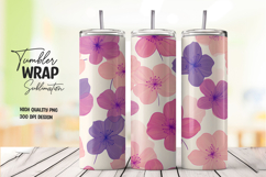 Pink Purple Floral Tumbler PNG Product Image 1