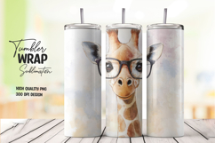 Pastel Giraffe with Hearts Tumbler Wrap PNG Product Image 1