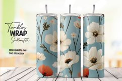 Flower pattern tumbler wrap sublimation png Product Image 1