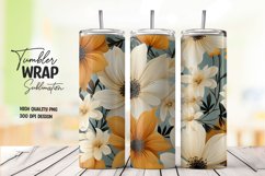 Flower pattern tumbler wrap sublimation png Product Image 1