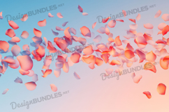 Coral and Sky Blue Petal Flow Background Product Image 1
