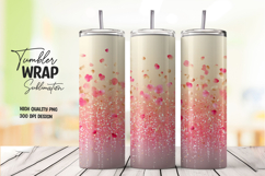 Red Ombre Heart Sprinkle Tumbler Wrap Product Image 1