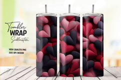 Black Red Heart Tumbler Wrap Product Image 1