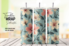 Blue Floral Blossom Tumbler PNG Product Image 1